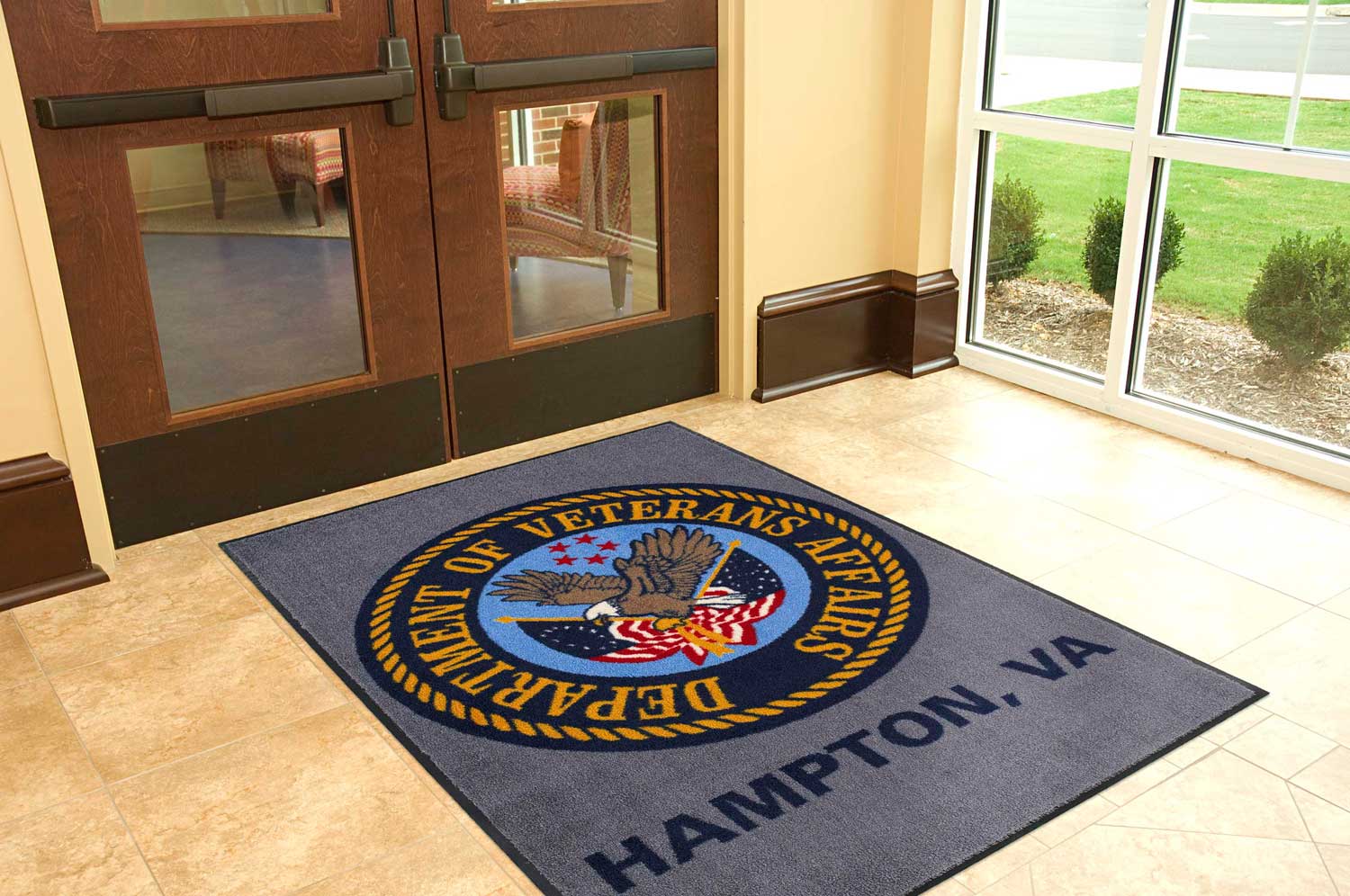 Consider using your entrance mat for extra customer service this holiday season.